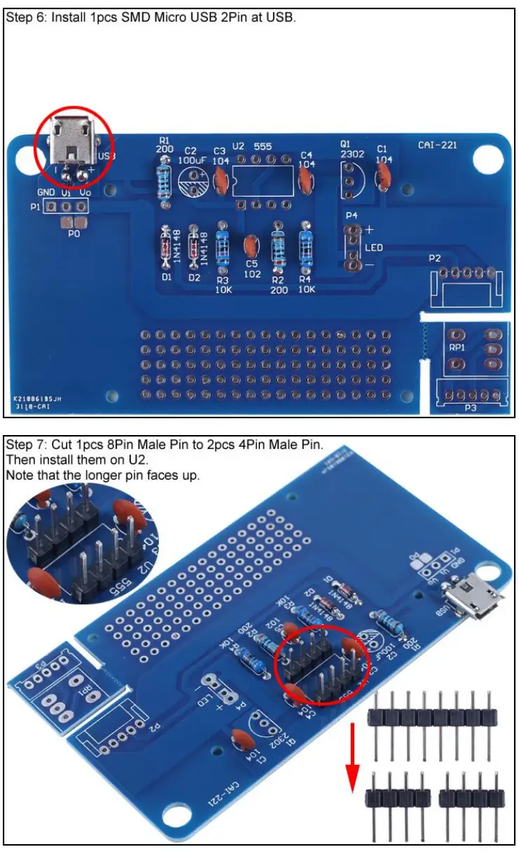 ICStation GY20781 1 LED Dimming Table Lamp DIY Kit-fig5