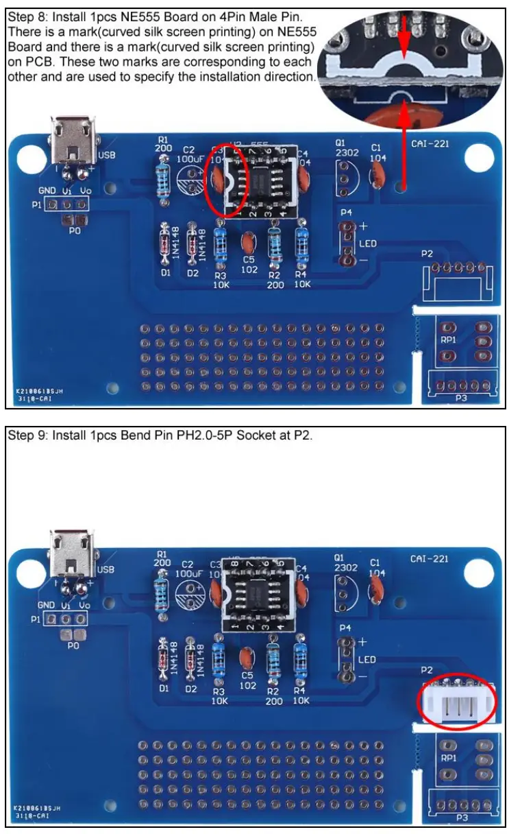 ICStation GY20781 1 LED Dimming Table Lamp DIY Kit-fig6