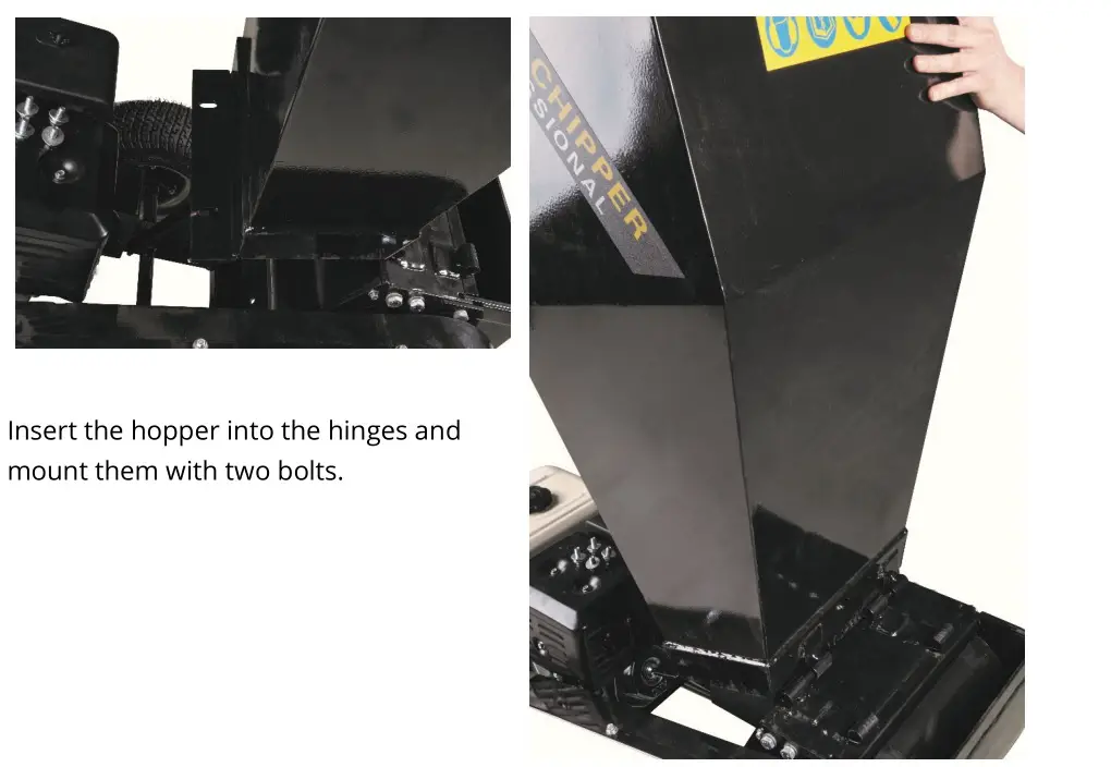 P-Lindberg 9062071 Wood Chipper - Attach the hopper