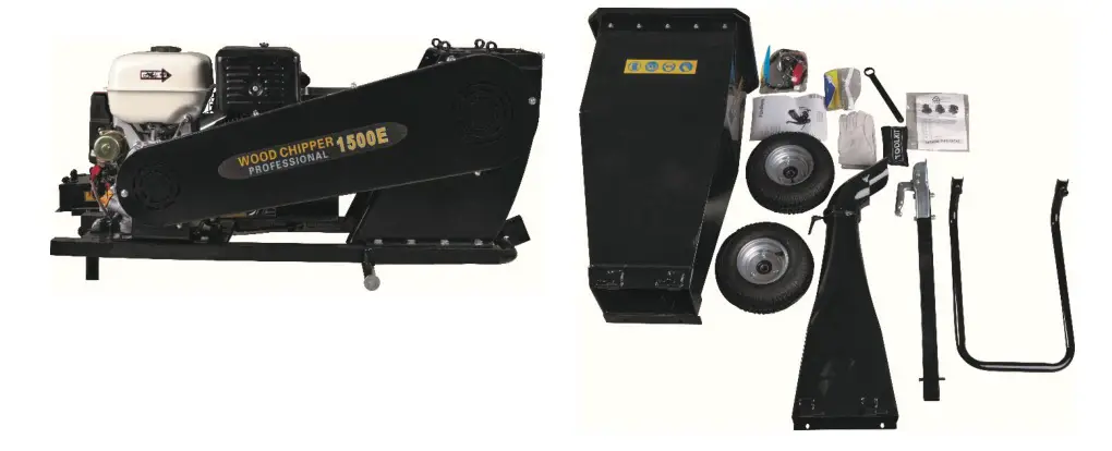 P-Lindberg 9062071 Wood Chipper - Check that all parts are included in the delivery and are undamaged