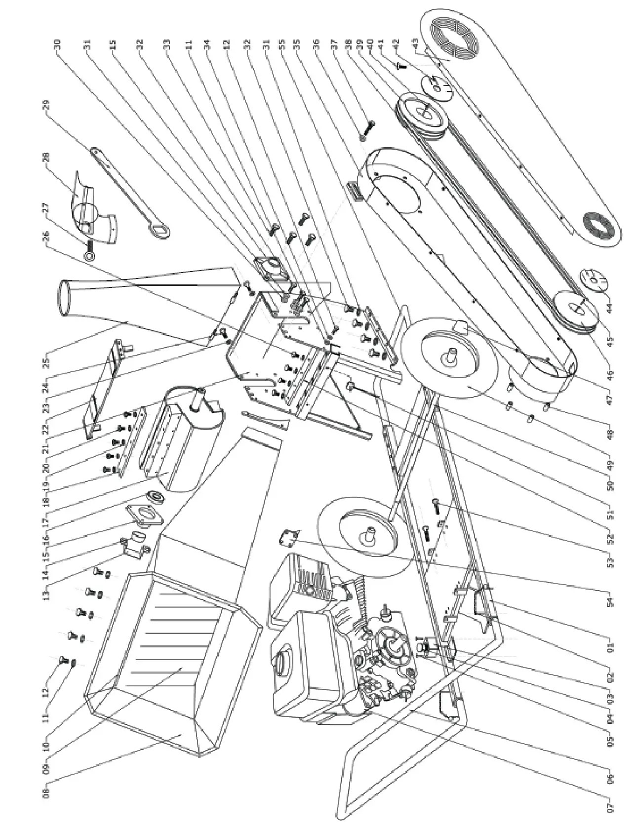 P-Lindberg 9062071 Wood Chipper - Exploded view