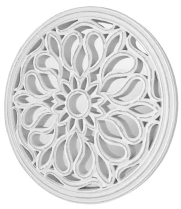 MADELEINE HOME MH-MR-666 Margot 29.5-Inch W x 29.5-Inch H Round White Wash Framed Wall Mirror -