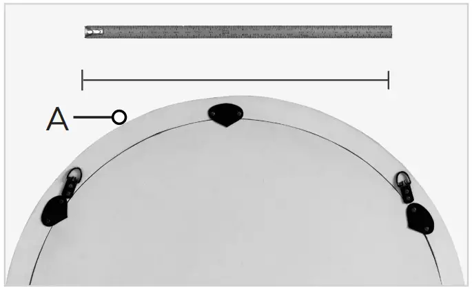 MADELEINE HOME MH-MR-666 Margot 29.5-Inch W x 29.5-Inch H Round White Wash Framed Wall Mirror - measuring tool