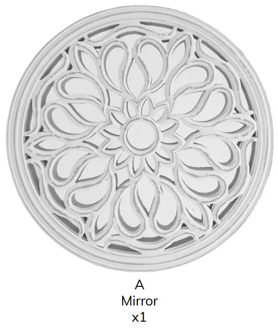 MADELEINE HOME MH-MR-666 Margot 29.5-Inch W x 29.5-Inch H Round White Wash Framed Wall Mirror - product