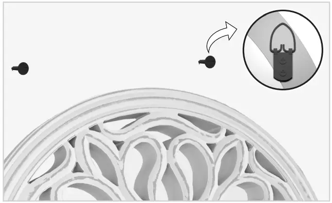 MADELEINE HOME MH-MR-666 Margot 29.5-Inch W x 29.5-Inch H Round White Wash Framed Wall Mirror - rings over the screws