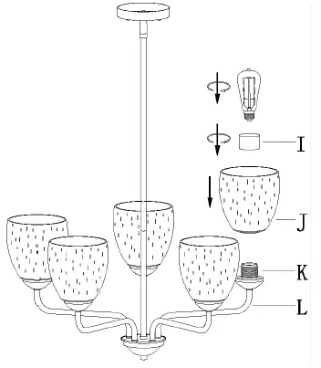 ZEVNI-A04701-Daryl-5-Light-Black-Brass-Transitional-Chandelier-FIG-10