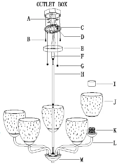 ZEVNI-A04701-Daryl-5-Light-Black-Brass-Transitional-Chandelier-FIG-2