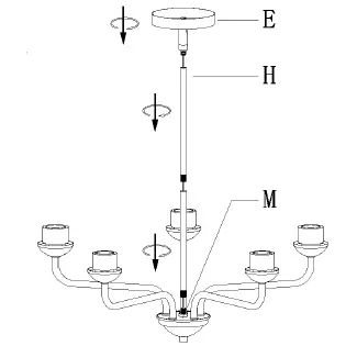 ZEVNI-A04701-Daryl-5-Light-Black-Brass-Transitional-Chandelier-FIG-5