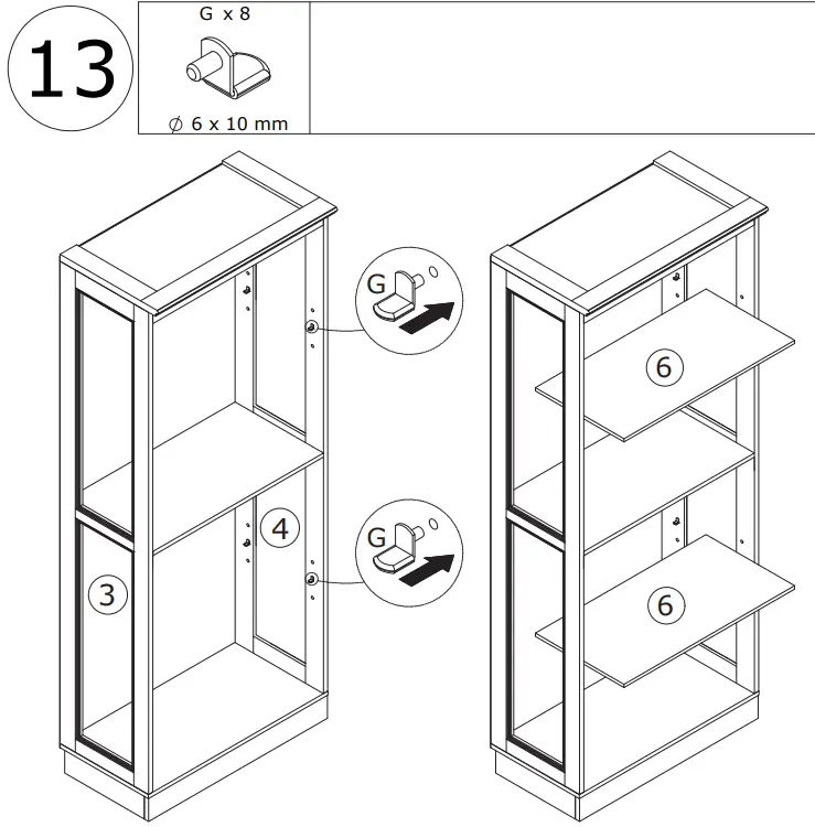 FUFU GAGA LJY-KF210189-01 Off-white Mdf 4-Shelf Bookcase - fig 18