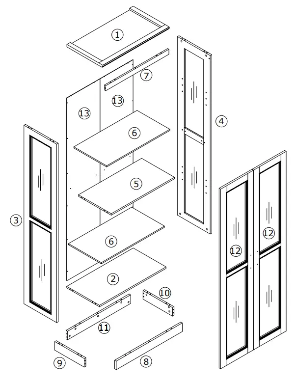 FUFU GAGA LJY-KF210189-01 Off-white Mdf 4-Shelf Bookcase - fig 5