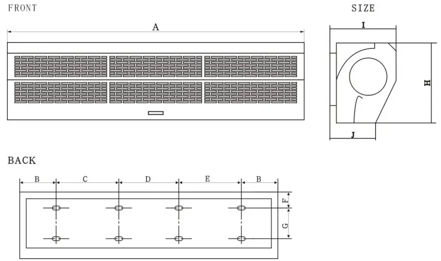 LAVEX INDUSTRIAL 687FM1506SS Air Curtains - DIMENSIONS