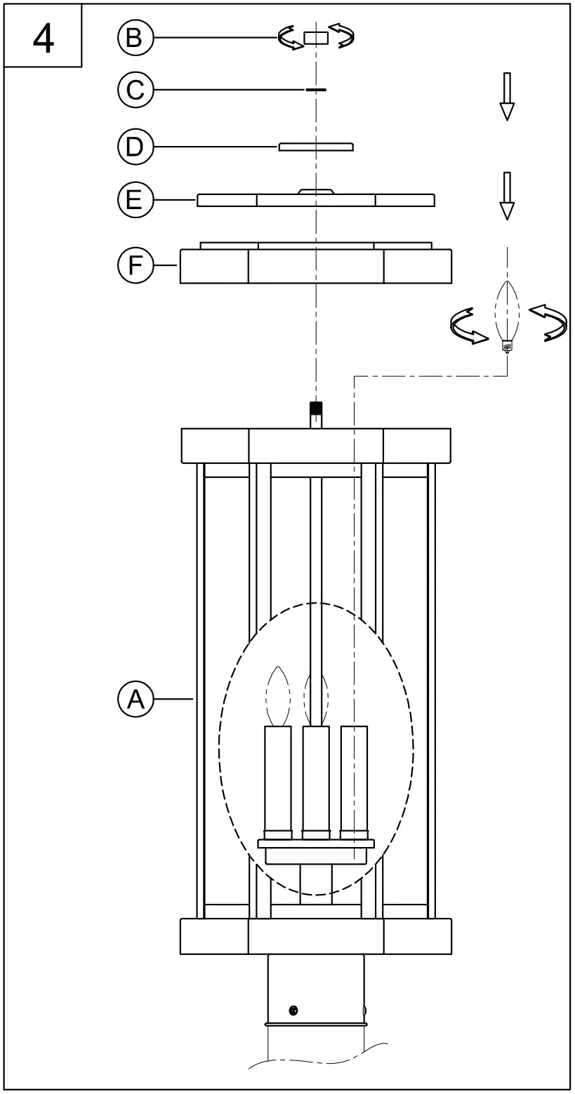 PROGRESS LIGHTING P540104 3-Light Post Mount - fig 6