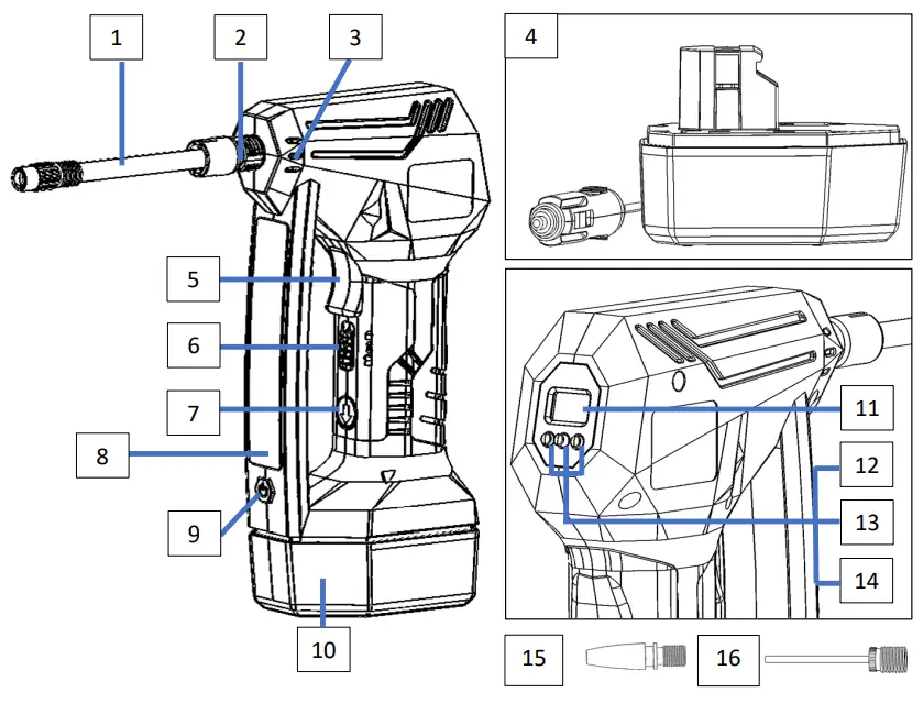 Westfalia 953957 Battery Powered 12V Air Pump - fig 1