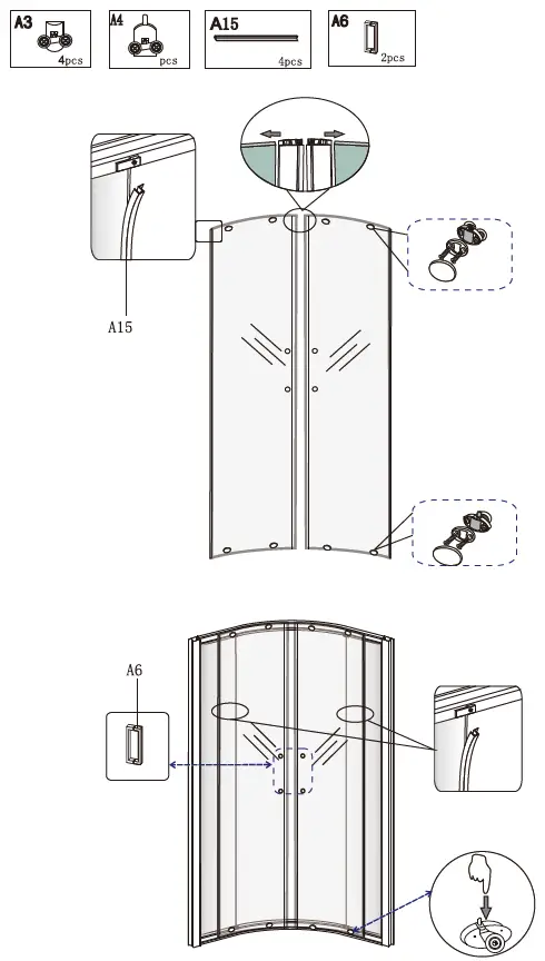 VIDALUX-Kontrast-800-Quadrant-Hydro-Shower-Cabin-FIG-5
