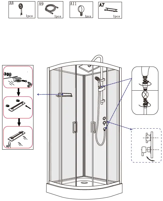 VIDALUX-Kontrast-800-Quadrant-Hydro-Shower-Cabin-FIG-8