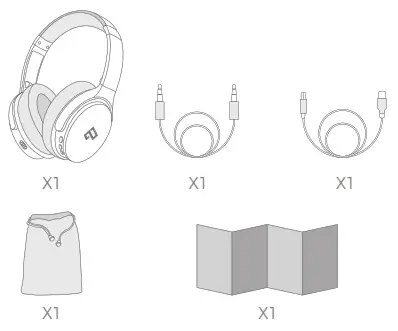 INFURTURE BN601 H1 ANC Bluetooth Headphone - Package List