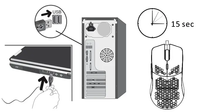 CANYON GM-11 Puncher Gaming Mouse with 7 Programmable Buttons - Connection