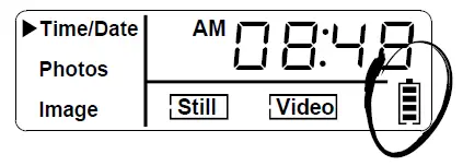 Check the battery level icon