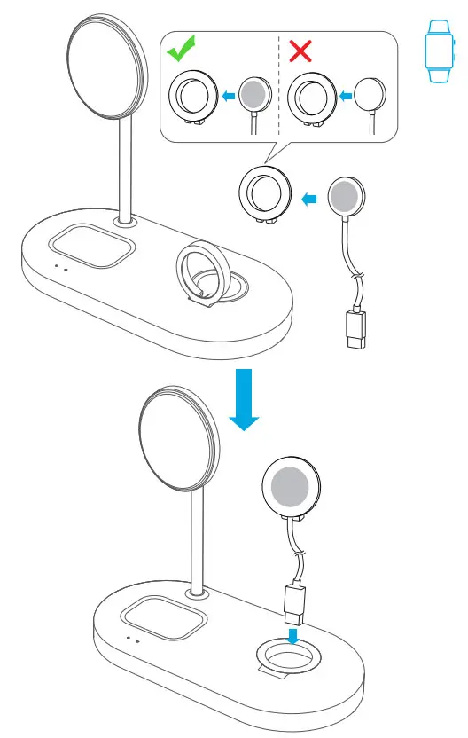 ANKER A2595 PowerWave Magnetic 3-in-1 Stand with Watch Charging Cable Holder - fig 1