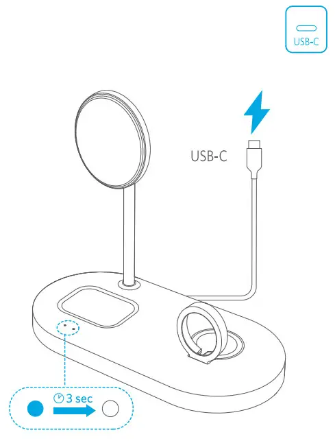 ANKER A2595 PowerWave Magnetic 3-in-1 Stand with Watch Charging Cable Holder - fig 3