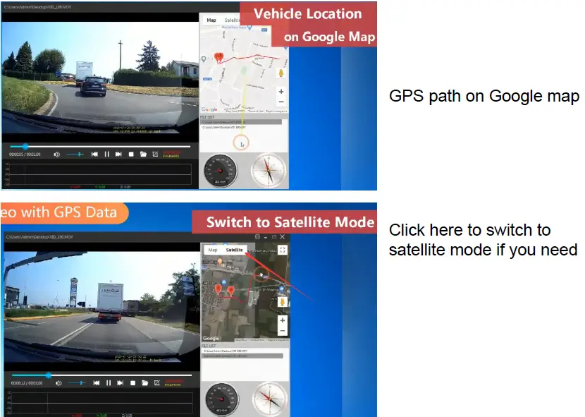 GPS path on Google map