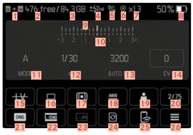Leica M11 Arrives with a 60 MP Sensor an Electronic Shutter - DISPLAYS ON THE LCD PANEL