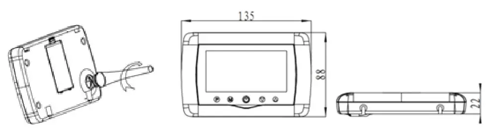 PNI CT400 Wireless Smart Thermostat- INSTALLATION AND DIMENSIONS