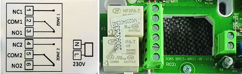 PNI CT400 Wireless Smart Thermostat- RECEIVER WIRING DIAGRAM