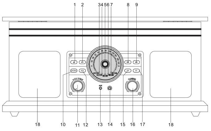 VICTROLA VTA-255B Lawrence 8 In 1 Bluetooth Record Player - product overview