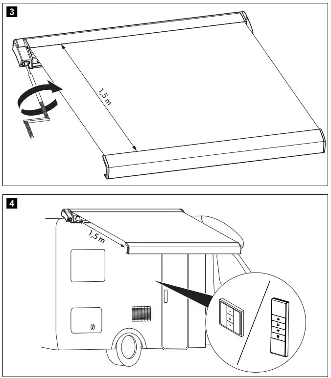 DOMETIC PR2000 Awnings PerfectRoof User Manual - Fig 3,4