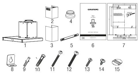 GRUNDIG GDKP 2460 B Hood - Installation Accessories