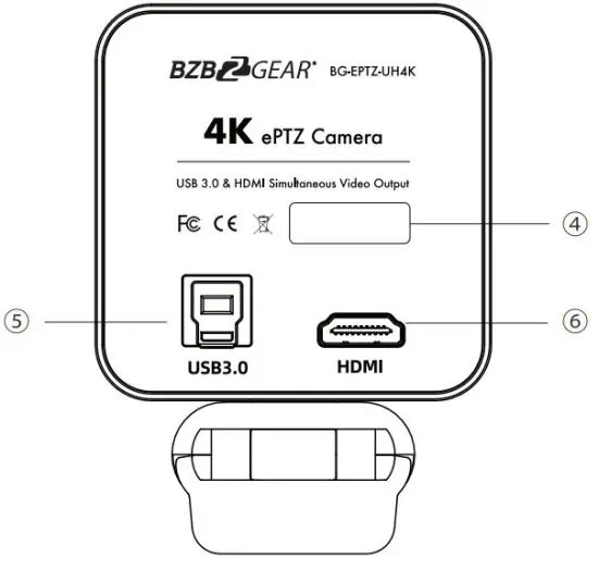 BZBGEAR 4K Audio Integrated All in One ePTZ Camera - Camera Interface 1