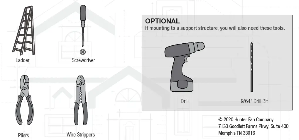 Hunter 51097 Crestfield Indoor Ceiling Fan with LED Lights Instruction fIG1