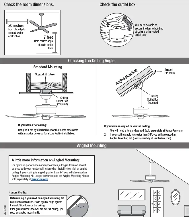 Hunter 51097 Crestfield Indoor Ceiling Fan with LED Lights Instruction fIG3