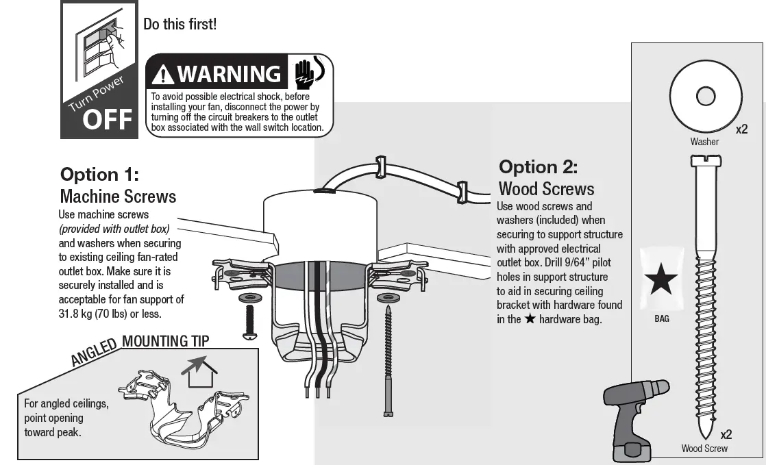 Hunter 51097 Crestfield Indoor Ceiling Fan with LED Lights Instruction fIG4