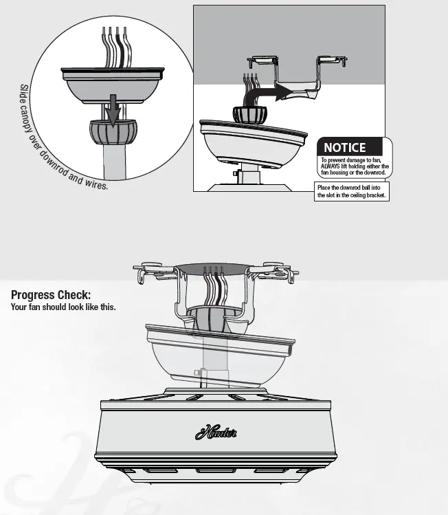 Hunter 51097 Crestfield Indoor Ceiling Fan with LED Lights Instruction fIG6