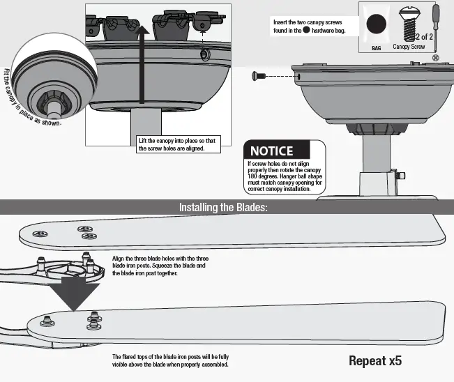Hunter 51097 Crestfield Indoor Ceiling Fan with LED Lights Instruction fIG8