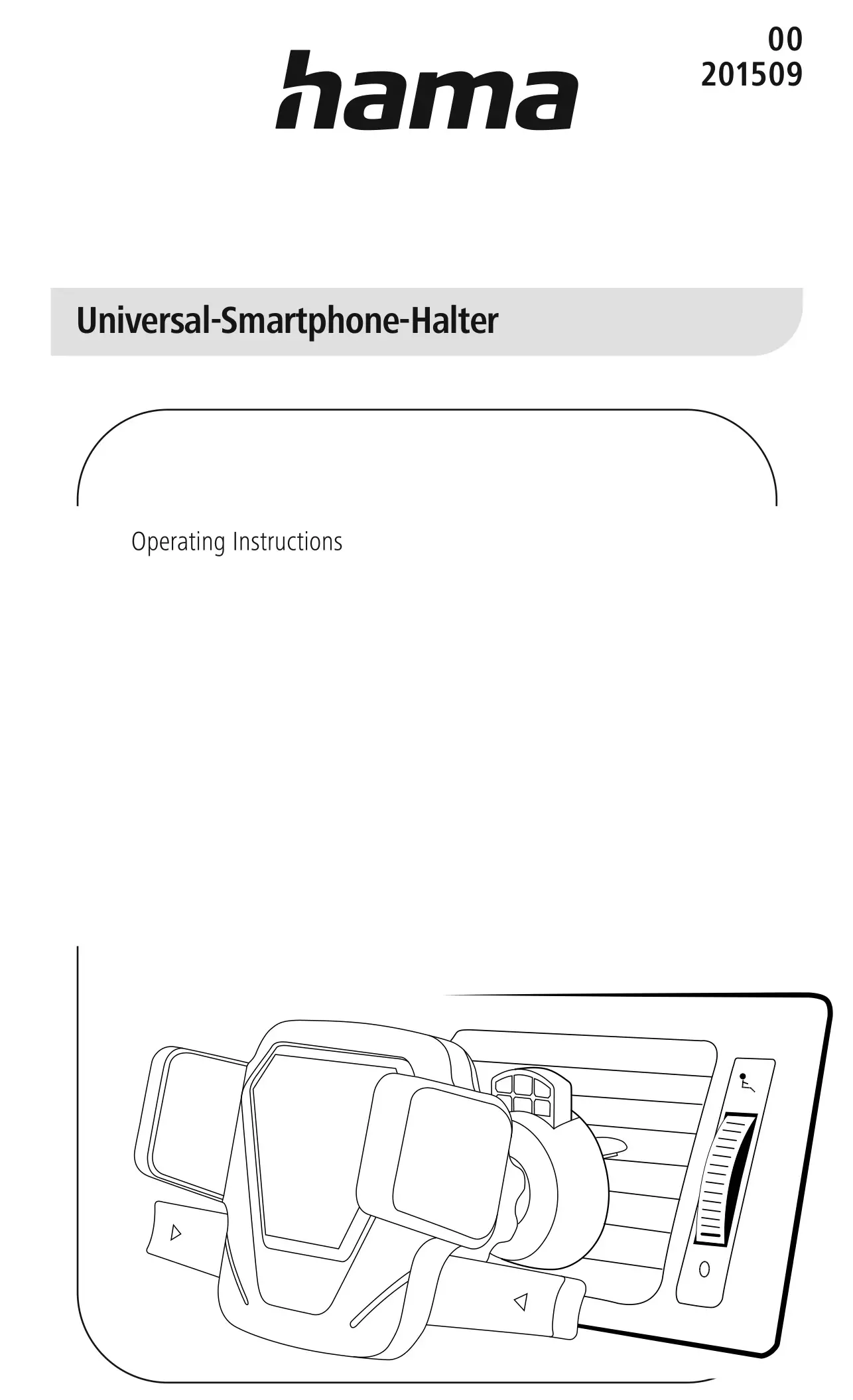 hama 201509 Universal Smartphone Holder Instruction Manual