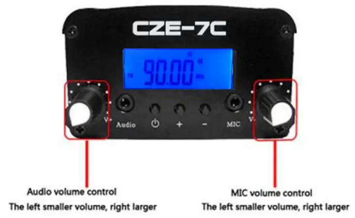 Guangzhou Chuanzhou Electronic Technology CZE 7C FM transmitter - adjustment