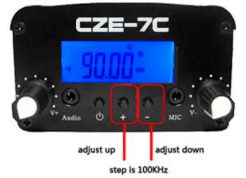 Guangzhou Chuanzhou Electronic Technology CZE 7C FM transmitter - power adjustment