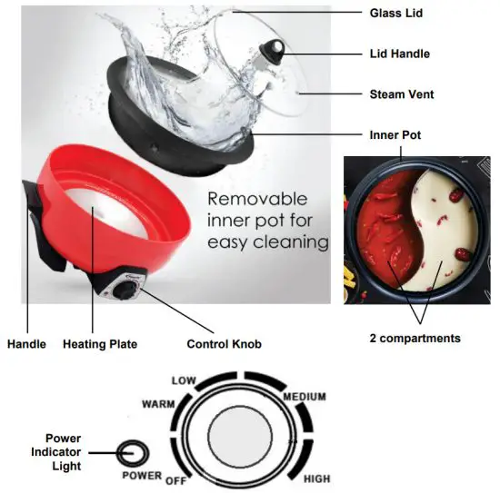 PowerPac PPMC708 Steamboat and Multi Cooker 3 5 L - figure 1