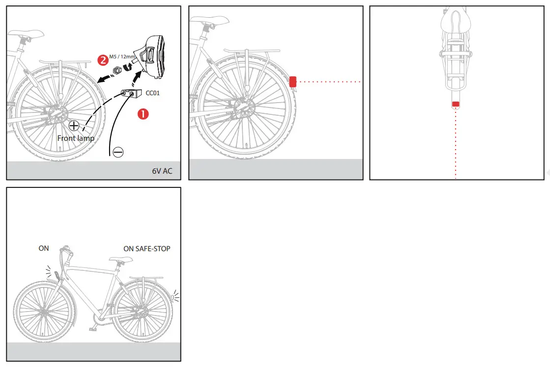 spanninga SNG R638108 O Guard Dynamo Safe-Stop Bicycle Lights