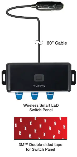 TYPE S ML-57366 V1 Wireless Smart LED Switch Panel Instruction Manual - PACKAGE CONTENTS