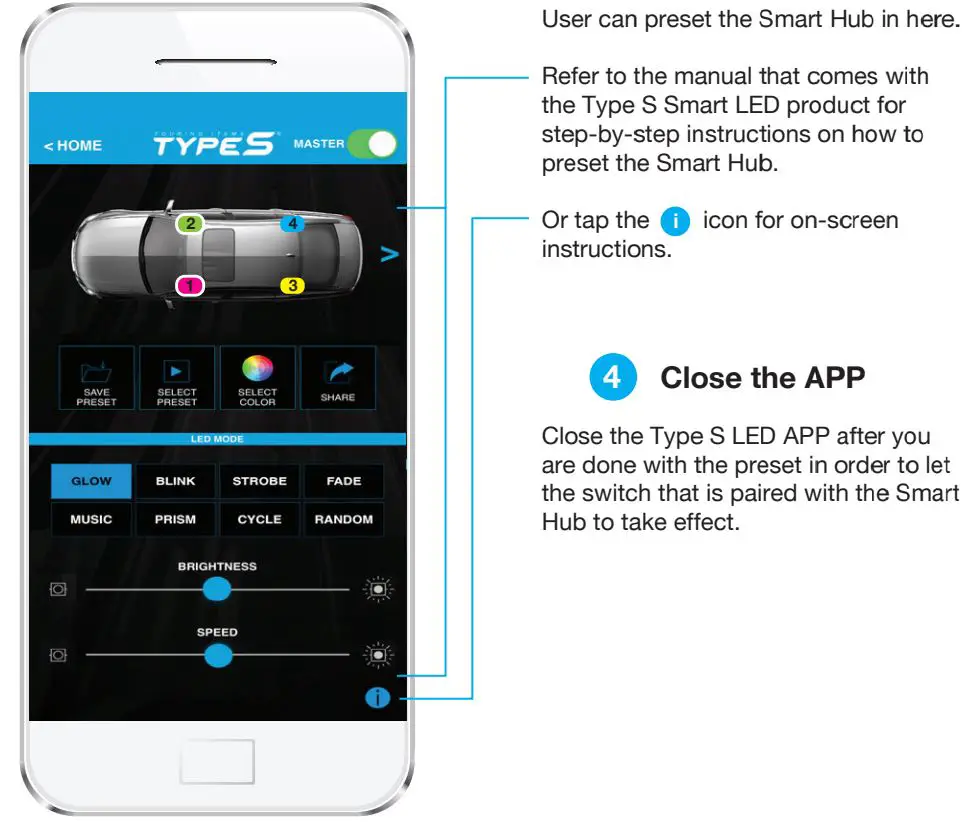 TYPE S ML-57366 V1 Wireless Smart LED Switch Panel Instruction Manual - USING THE APP