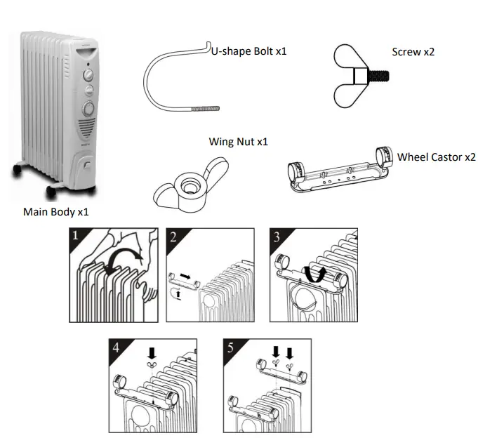 Goldair GSOC117T Oil Column Heater fig 2