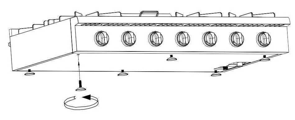 COSMO COS GRT366 36 inch Slide In Counter Gag Cooktop - Adjustable Leg Installation 2