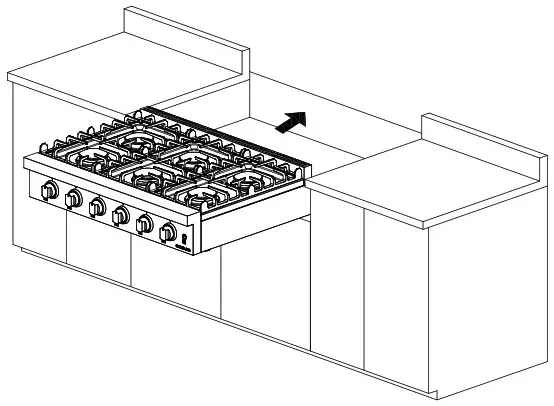 COSMO COS GRT366 36 inch Slide In Counter Gag Cooktop - COOKTOP INSTALLATION 1