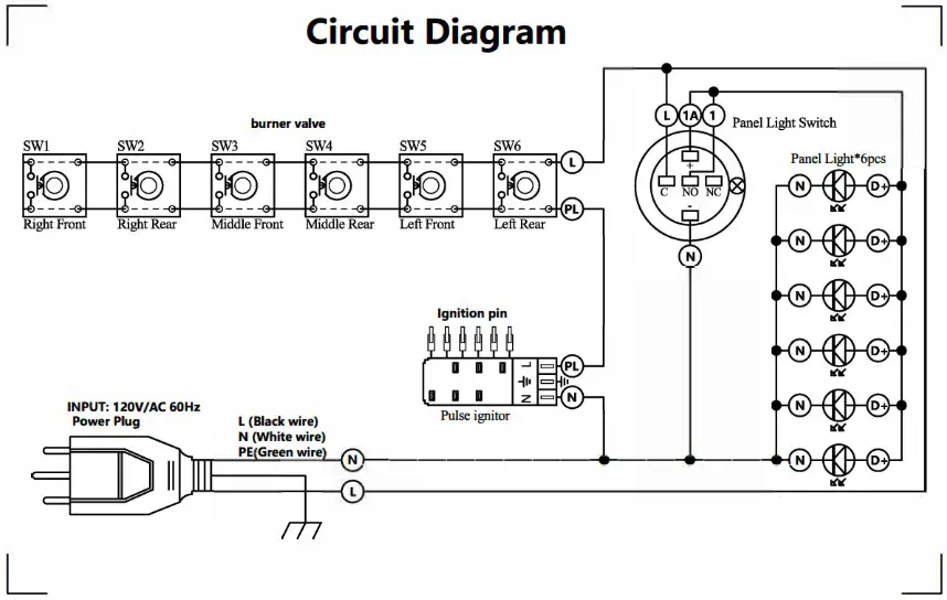 COSMO COS GRT366 36 inch Slide In Counter Gag Cooktop - ELECTRICAL REQUIREMENTS 2