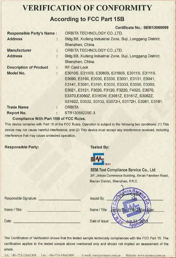 orbita E4031 Hotel Room Swipe Card Key Lock System - fig 1