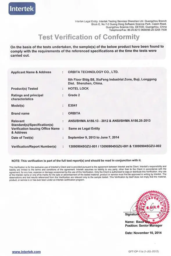 orbita E4031 Hotel Room Swipe Card Key Lock System - fig 2